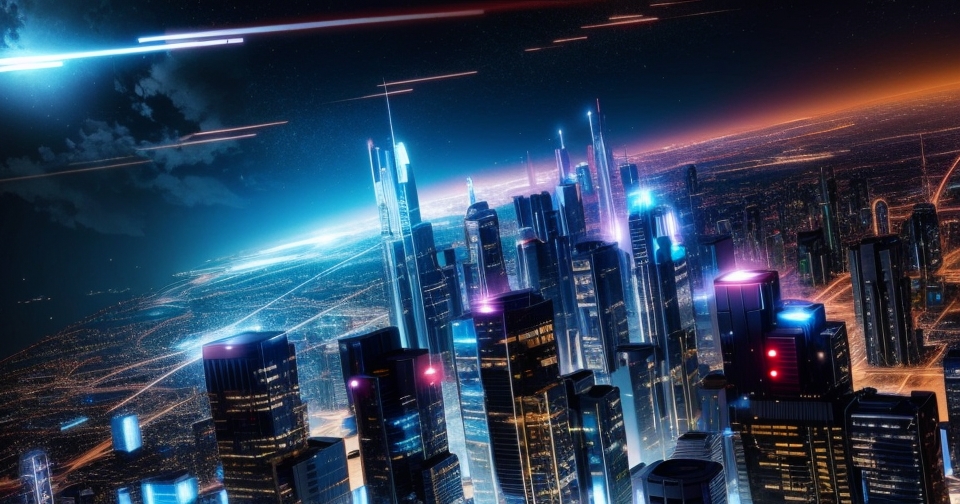 未來科技城市的高樓大廈