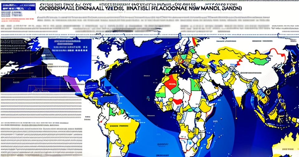 多國貨幣和股票符號在全球財經新聞中