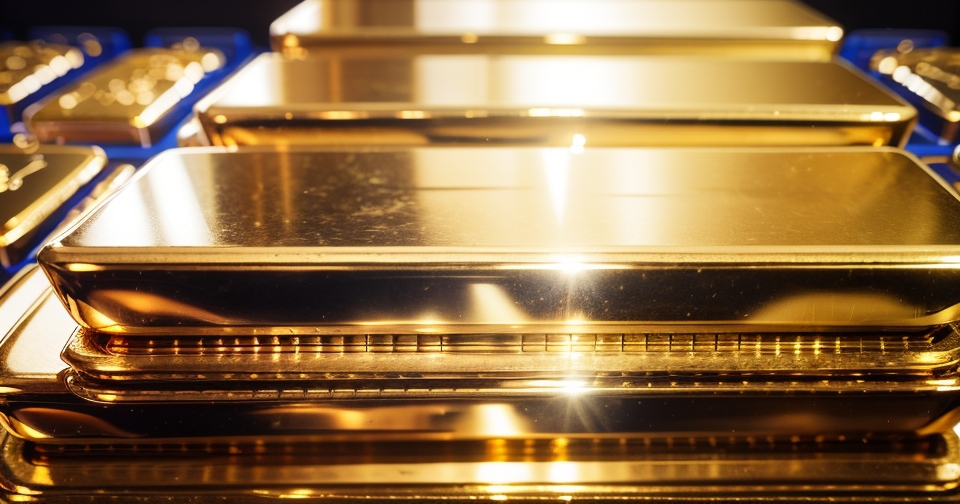 整齊堆疊的黃金條