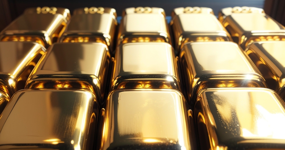 整齊堆疊的黃金條