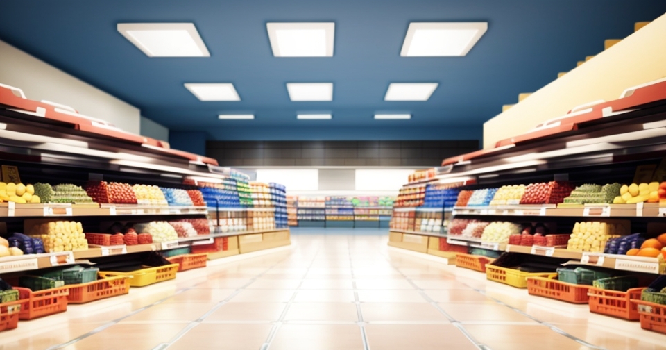 雜貨店空無一物的貨架