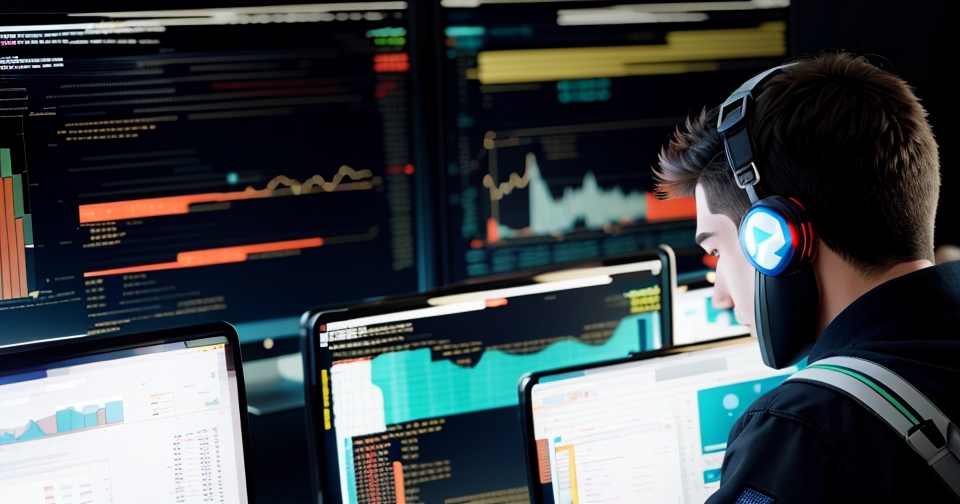 一位男子正在街頭交易股票