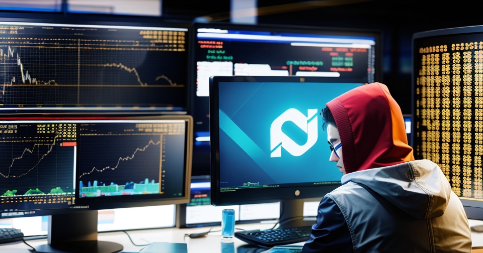 一位男子正在街頭交易股票