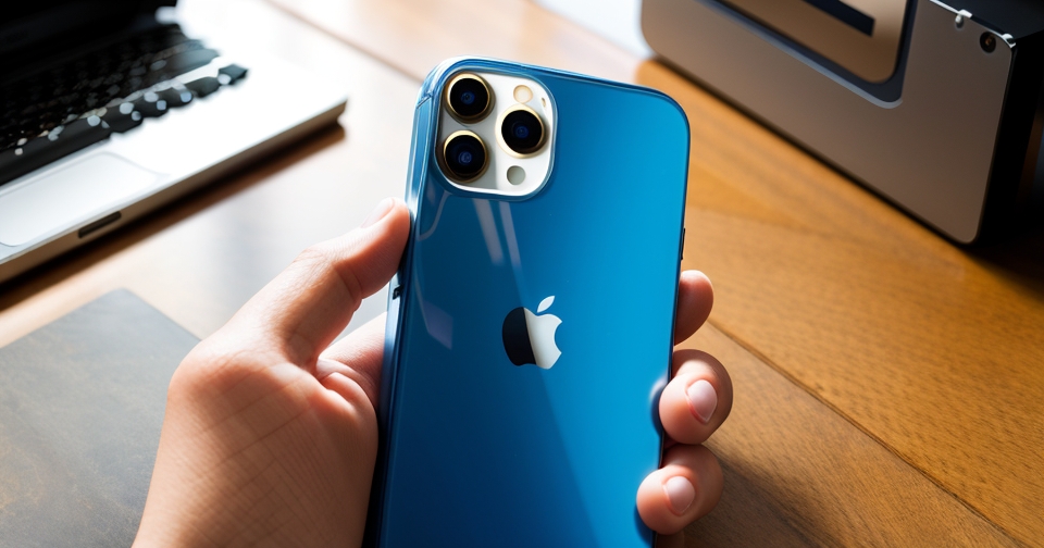 一位男子手持 iPhone 17