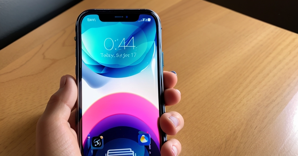 一位男子手持 iPhone 17