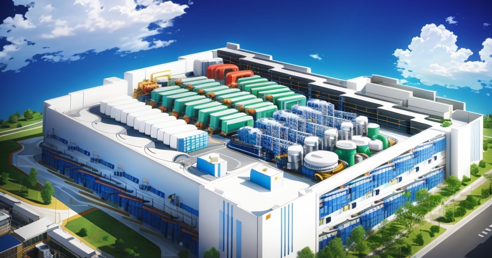 一座半導體工廠的插圖