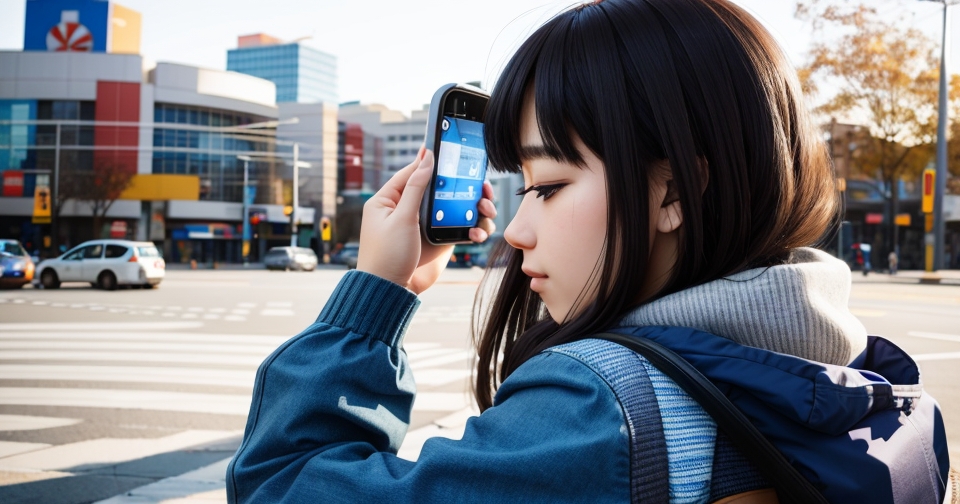 一個人正在與智能手機對話