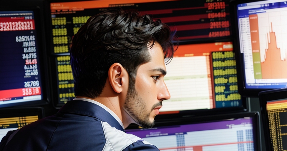 一位男子正在街頭交易股票