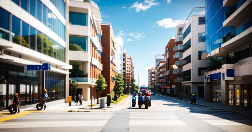 城市街道上的電動自行車共享點