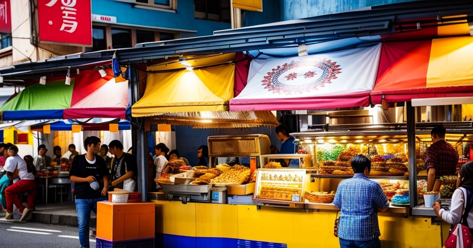 充滿活力的街頭美食場景
