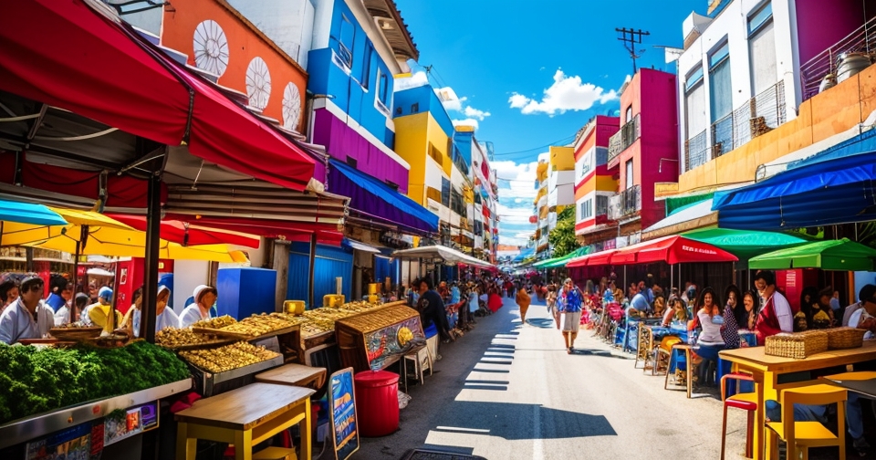 充滿活力的街頭美食場景