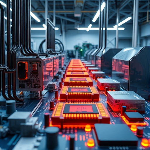 工廠內部的AI晶片生產線