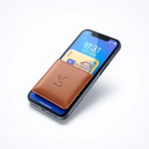 一個數位錢包被描繪成智慧型手機的樣子