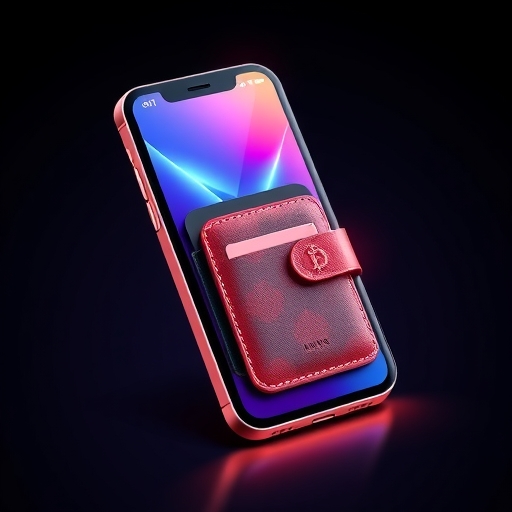 一個數位錢包被描繪成智慧型手機的樣子