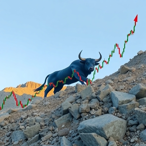 顯示牛旗模式的加密貨幣圖表