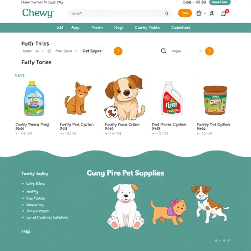 Chewy 線上寵物用品商店的首頁