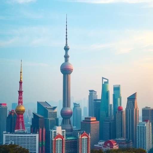 中國天際線與金融符號