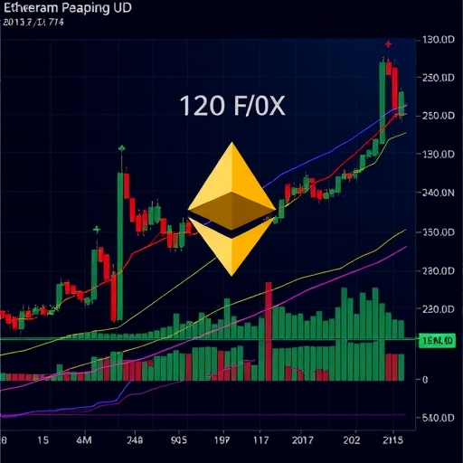 以太坊價格圖表，帶有槓桿指標