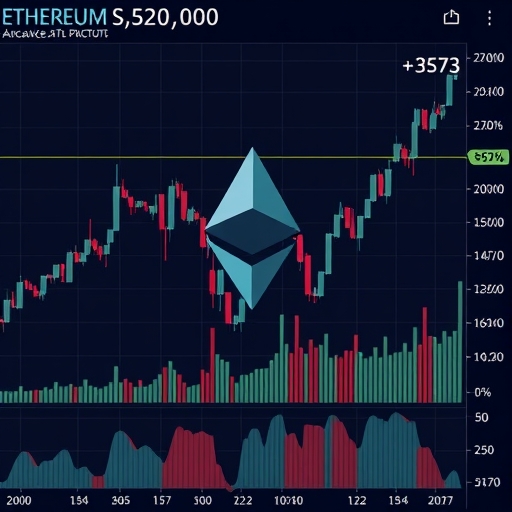 以太坊價格圖表，帶有槓桿指標