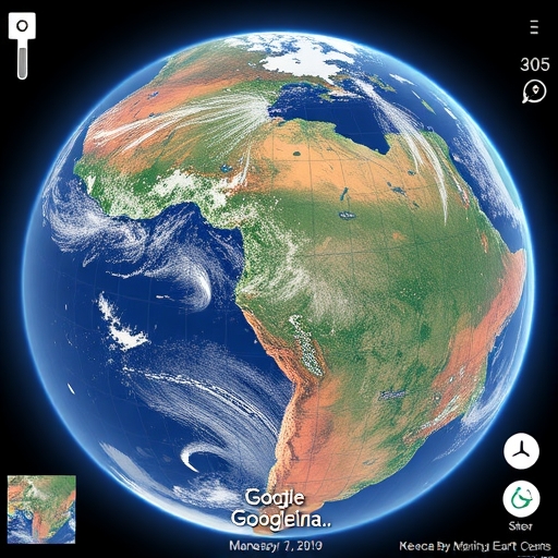 包含歷史影像的Google Earth介面