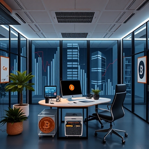 微策略的辦公室，裝飾有比特幣主題元素