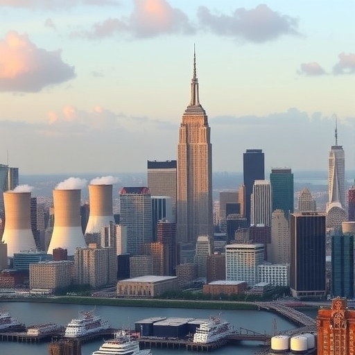 紐約天際線與核電廠