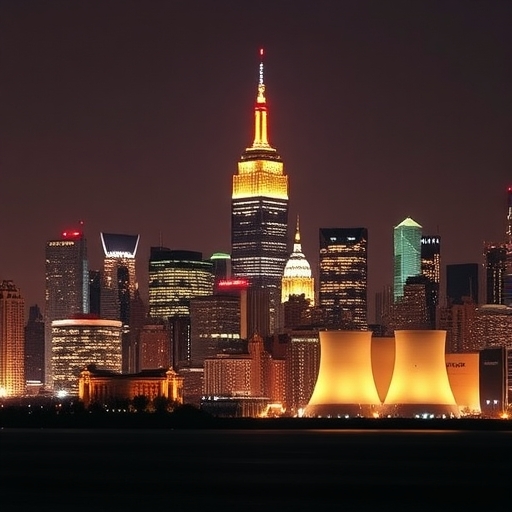 紐約天際線與核電廠