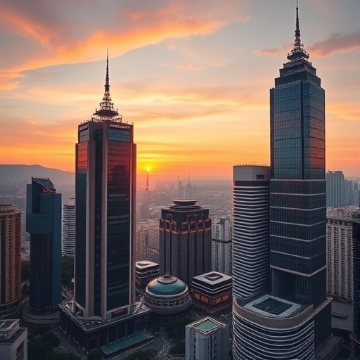 台北證券交易所在日落時分