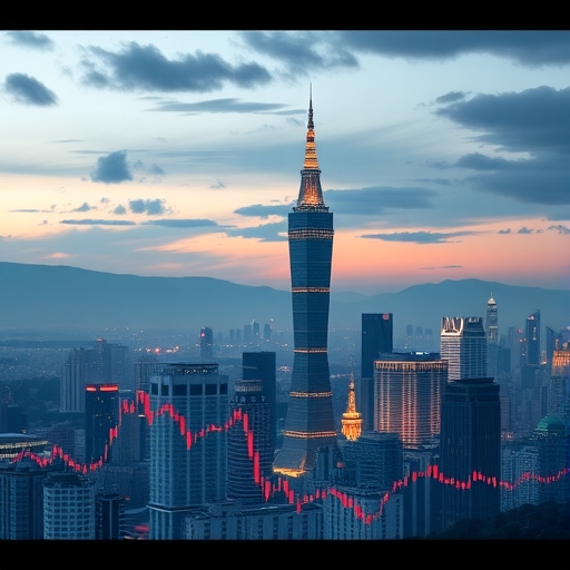 台北市區天際線與股票市場圖表