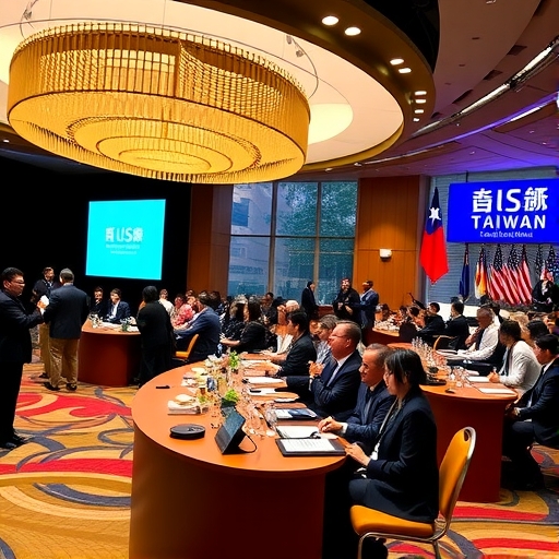 台美貿易會議中的講者演講