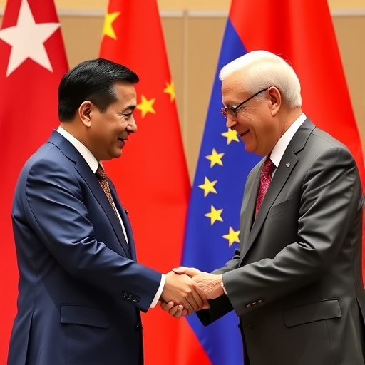 台灣與歐盟領導人握手