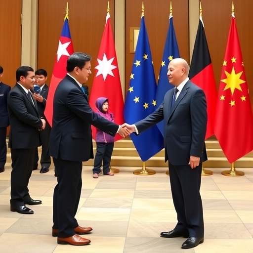 台灣與歐盟領導人握手