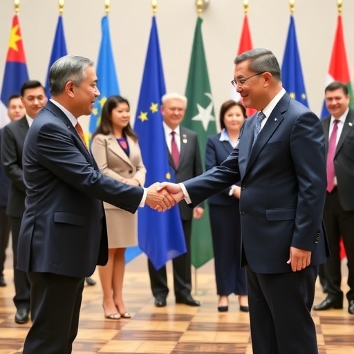 台灣與歐盟領導人握手