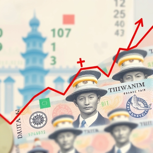 新台幣持續升值的趨勢圖