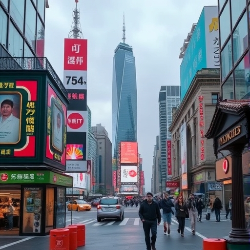 一位男子正在街頭交易股票