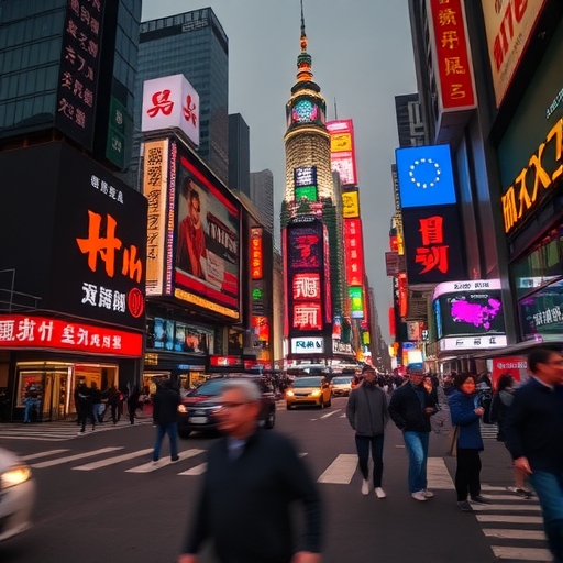 一位男子正在街頭交易股票