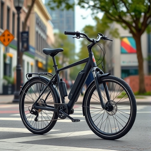 一輛VanMoof S6電動自行車在街上