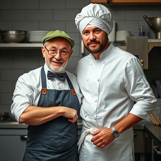 一位導演與切菜工形成對比的圖片