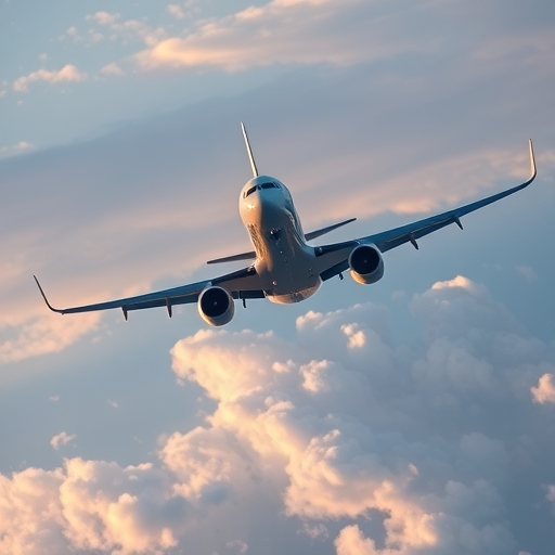 一架現代化飛機高空飛行