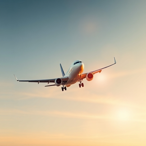 一架現代化飛機高空飛行