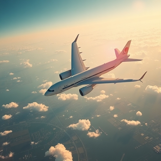 一架現代化飛機高空飛行