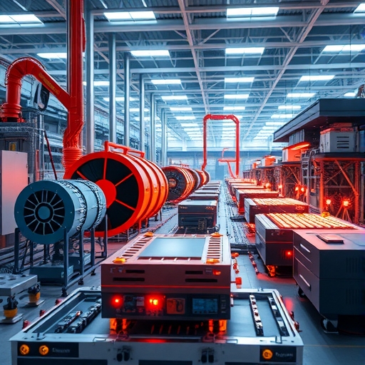 一個現代化的半導體工廠內部景象