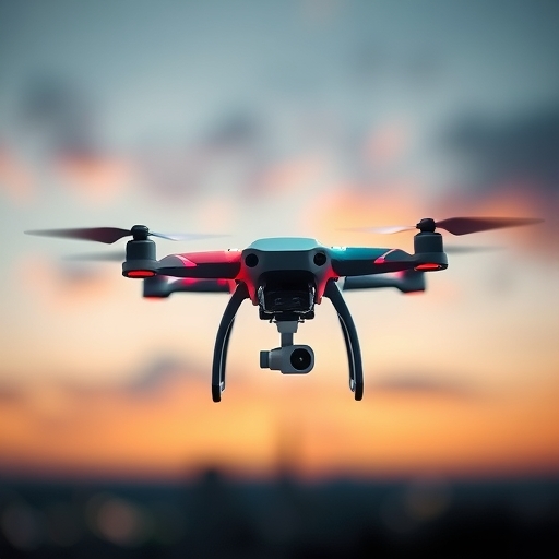 一架無人機正在天空中飛行，展示其先進的技術