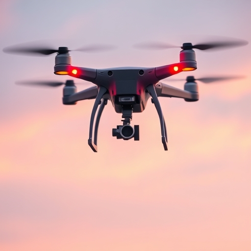 藍色無人機正在進行系統測試