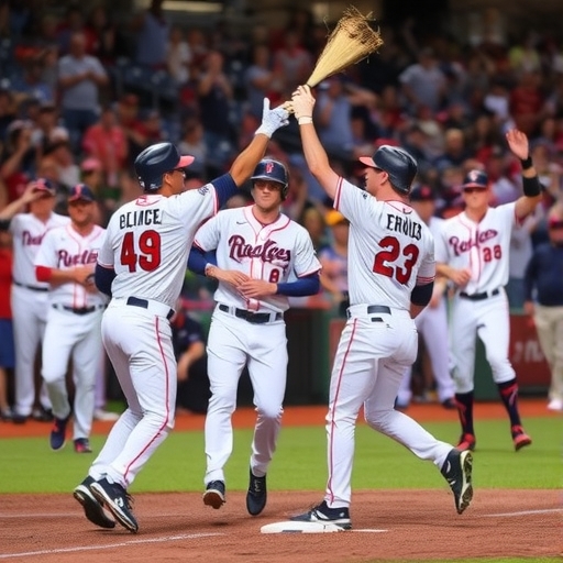 球員慶祝勝利的場景