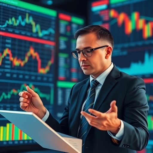 一位男子正在街頭交易股票