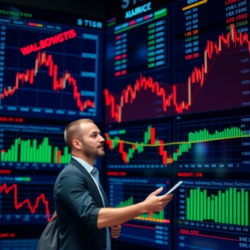 一位男子正在街頭交易股票