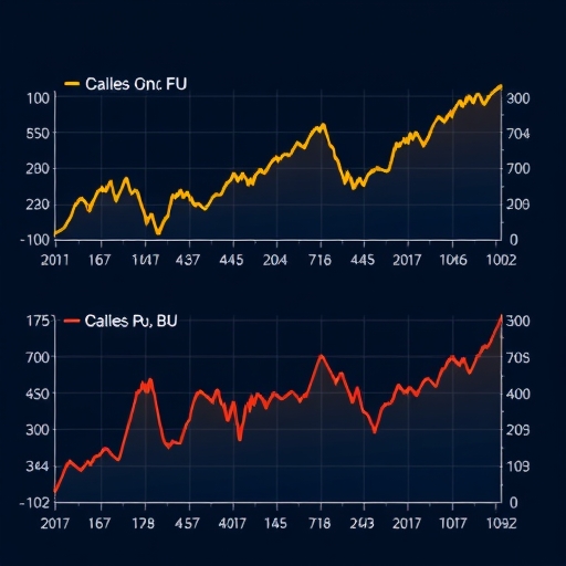 股票市場趨勢的圖表