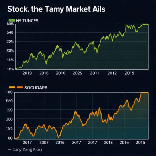 股票市場趨勢的圖表