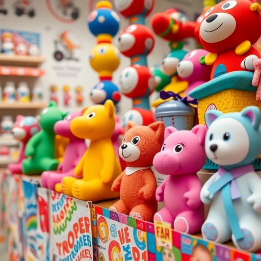 彩色潮玩商品展示